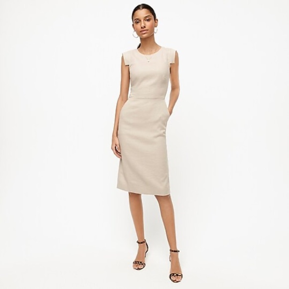 J.Crew Resume dress in stretch linen in flax